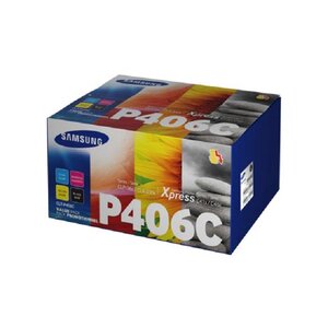 Pack de 4 Toner Original cyan jaune magenta noir Samsung CLT-P406C (SU375A) HP