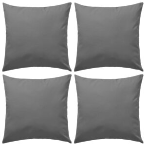vidaXL Oreiller d'extérieur lot de 4 45 x 45 cm Gris
