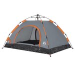 vidaXL Tente de camping 2 personnes gris libération rapide