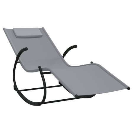 vidaXL Chaise longue à bascule gris acier et textilène