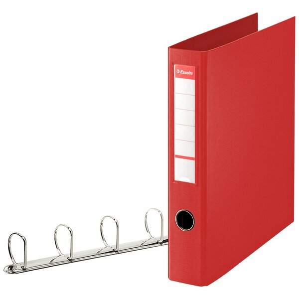 Classeur à 4 anneaux dos 6 cm plastifié intérieur et extérieur rouge ESSELTE