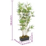 vidaXL Bambou artificiel 552 feuilles 120 cm vert