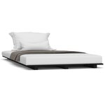 vidaXL Cadre de lit Noir 75x190 cm Bois de pin massif