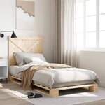 vidaXL Cadre de lit avec tête de lit 90x200 cm bois de pin massif