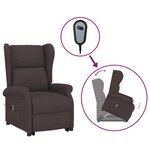 vidaXL Fauteuil Marron foncé Tissu