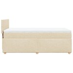vidaXL Sommier à lattes de lit avec matelas Crème 100x200 cm Tissu