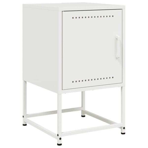 vidaXL Table de chevet blanc 36x39x60 5 cm acier