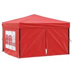 vidaXL Tente de réception pliable avec parois Rouge 3x3 m