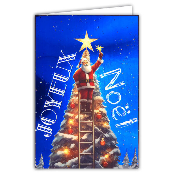 61-5834 Carte Joyeux Noël avec enveloppe blanche 12x17 5cm