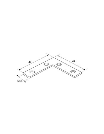 THIRARD - Equerre de fenêtre pour porte  40x40x12 5mm  bouts carrés  acier zingué