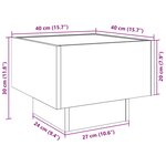 vidaXL Table de chevet avec LED infini chêne sonoma 40x40x30 cm