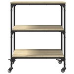 vidaXL Chariot de cuisine chêne sonoma 60x41x76 cm bois d'ingénierie