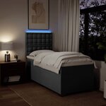 vidaXL Sommier à lattes de lit avec matelas Gris foncé 80x200 cm Tissu