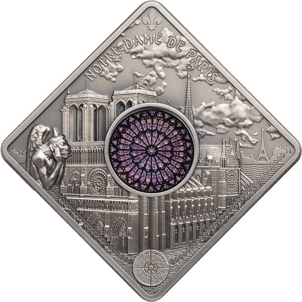Pièce de monnaie en Argent 10 Dollars g 50 Millésime 2017 Holy Windows NOTRE DAME CATHEDRAL
