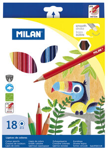 Crayons de couleur hexagonaux 18 pièces