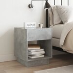 vidaXL Table de chevet avec LED infini gris béton 40x40x50 cm