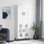 vidaXL Buffet haut Blanc 69 5x34x180 cm Bois d'ingénierie