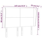 vidaXL Tête de lit avec oreilles Noir 147x23x118/128 cm Similicuir