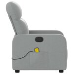 vidaXL Fauteuil de massage inclinable Gris clair Tissu