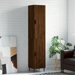 vidaXL Buffet haut Chêne marron 34 5x34x180 cm Bois d'ingénierie