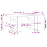 vidaXL Table basse blanc 102x55x42 cm bois d'ingénierie