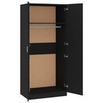 vidaXL Garde-robe Noir 80x52x180 cm Bois d’ingénierie