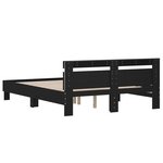 vidaXL Cadre de lit avec tête de lit et LED noir 150x200 cm