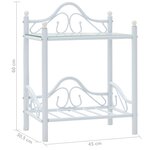 vidaXL Table de chevet Acier et verre trempé 45 x 30 5 x 60 cm Blanc