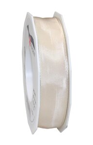 Ruban de soie acetat laitonné lyon 25-m-rouleau 25 mm crème