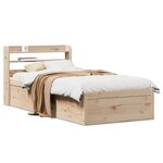 vidaXL Cadre de lit avec tête de lit 90x200 cm bois de pin massif