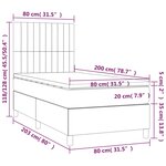 vidaXL Sommier à lattes de lit et matelas et LED Bleu 80x200cm Tissu