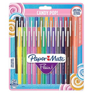 Stylos feutre flair 'candy pop' étui de 24 paper mate