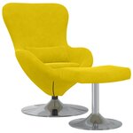 Fauteuil Œuf vidaXL avec repose-pieds en velours jaune