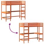 vidaXL Lit superposé sans matelas cire marron 90x200 cm pin massif