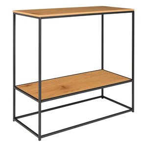 House Nordic Table console avec 2 étagères Avery Chêne et noir