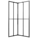 vidaXL Cabine de douche ESG semi-dépoli 90x70x180 cm Noir