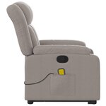 vidaXL Fauteuil inclinable de massage Taupe Tissu
