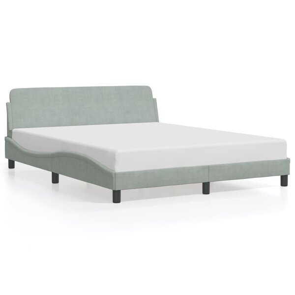 vidaXL Cadre de lit sans matelas gris clair 160x200 cm velours