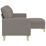 vidaXL Canapé à 3 places avec repose-pieds Taupe 210 cm Tissu
