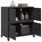 vidaXL Buffet noir 68x39x72 cm acier laminé à froid