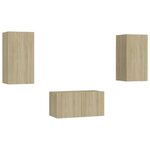 vidaXL Ensemble de meubles TV 3 Pièces Chêne sonoma Bois d'ingénierie