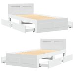 vidaXL Cadre de lit avec tête de lit blanc 75x190 cm bois d'ingénierie