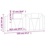 vidaXL Coussin de tête de lit noir et blanc 120 cm similicuir