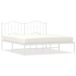vidaXL Cadre de lit métal avec tête de lit blanc 180x200 cm
