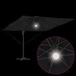 vidaXL Parasol Déporté Roma avec LEDs Noir 286x285x270 cm Aluminium