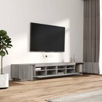 vidaXL Ensemble de meubles TV avec lumières LED 3 Pièces Sonoma gris