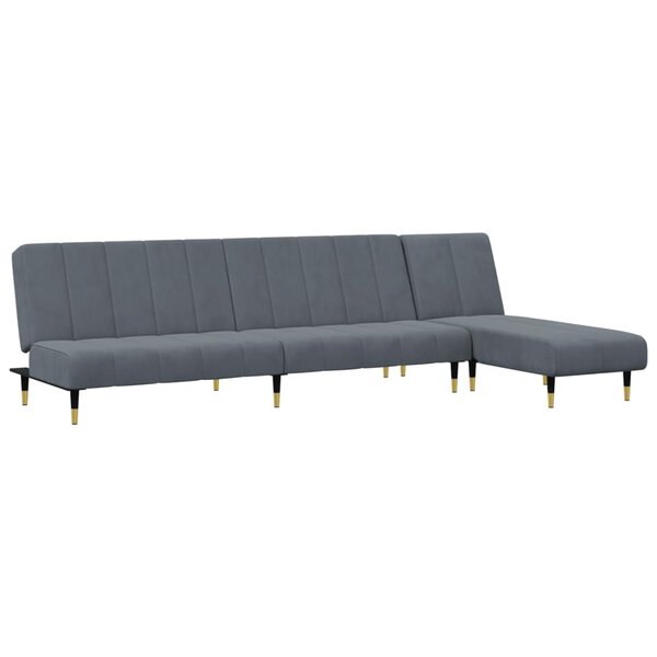 vidaXL Ensemble de canapés 2 Pièces gris foncé velours