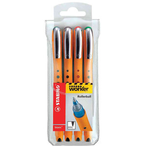 Stylo roller encre bionic worker medium, étui de 4 STABILO