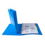 Classeur 4 Anneaux 30mm Polypropylène Opak - A4 Maxi - Bleu Clair - X 20 - Exacompta