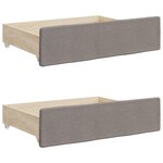 vidaXL Lit de jour avec gigogne et tiroirs taupe 90x200 cm tissu